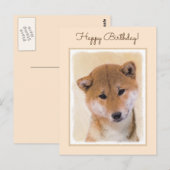 Shiba Inu (rood) schilderen - Oorspronkelijke hond Briefkaart (Voorkant / Achterkant)