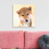 Shiba Inu (rood) schilderen - Oorspronkelijke hond Canvas Afdruk (Insitu (Woonkamer))