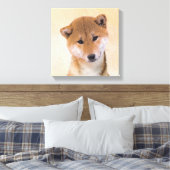 Shiba Inu (rood) schilderen - Oorspronkelijke hond Canvas Afdruk (Insitu (Slaapkamer))