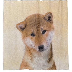 Shiba Inu (rood) schilderen - Oorspronkelijke hond Douchegordijn