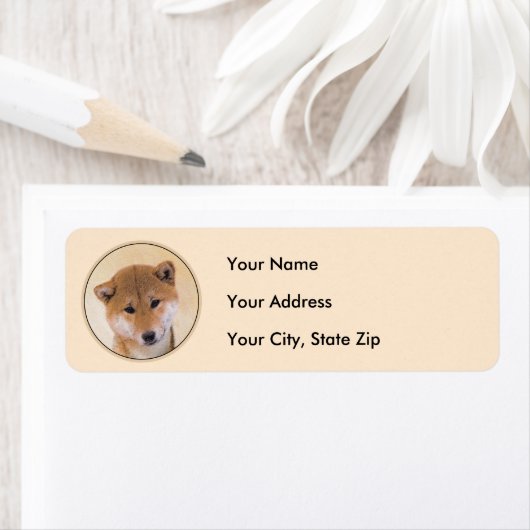 Shiba Inu (rood) schilderen - Oorspronkelijke hond Etiket (Insitu)