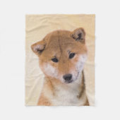 Shiba Inu (rood) schilderen - Oorspronkelijke hond Fleece Deken (Voorkant)