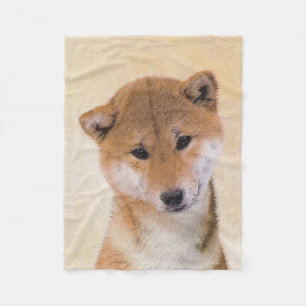 Shiba Inu (rood) schilderen - Oorspronkelijke hond Fleece Deken