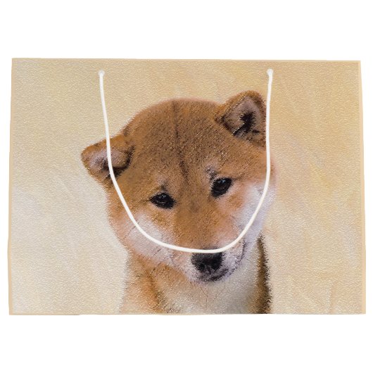 Shiba Inu (rood) schilderen - Oorspronkelijke hond Groot Cadeauzakje (Achterkant)
