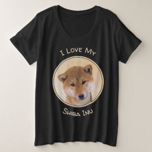 Shiba Inu (rood) schilderen - Oorspronkelijke hond Grote Maat T-shirt