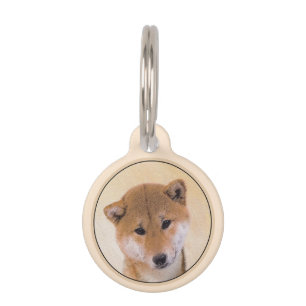 Shiba Inu (rood) schilderen - Oorspronkelijke hond Huisdierpenning