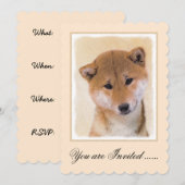 Shiba Inu (rood) schilderen - Oorspronkelijke hond Kaart (Voorkant / Achterkant)