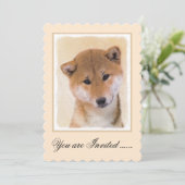 Shiba Inu (rood) schilderen - Oorspronkelijke hond Kaart (Staand voorkant)
