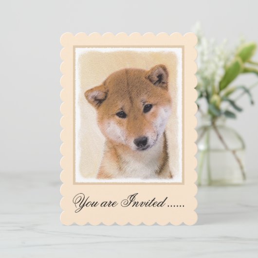 Shiba Inu (rood) schilderen - Oorspronkelijke hond Kaart (Staand voorkant)
