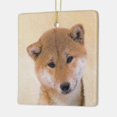 Shiba Inu (rood) schilderen - Oorspronkelijke hond Keramisch Ornament (Links)