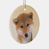 Shiba Inu (rood) schilderen - Oorspronkelijke hond Keramisch Ornament (Rechts)