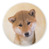 Shiba Inu (rood) schilderen - Oorspronkelijke hond Keramische Knop (Voorkant)