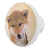 Shiba Inu (rood) schilderen - Oorspronkelijke hond Keramische Knop (Rechts)