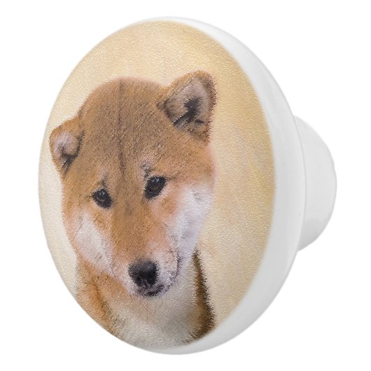Shiba Inu (rood) schilderen - Oorspronkelijke hond Keramische Knop (Rechts)
