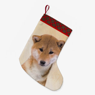 Shiba Inu (rood) schilderen - Oorspronkelijke hond Kleine Kerstsok
