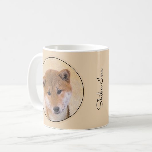 Shiba Inu (rood) schilderen - Oorspronkelijke hond Koffiemok (Voorkant links)
