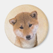Shiba Inu (rood) schilderen - Oorspronkelijke hond Magneet (Voorkant)