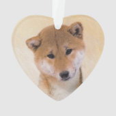 Shiba Inu (rood) schilderen - Oorspronkelijke hond Ornament (achterkant)