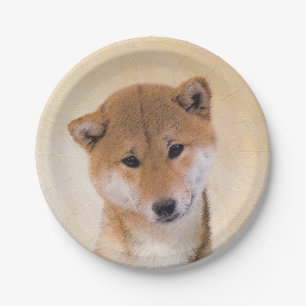 Shiba Inu (rood) schilderen - Oorspronkelijke hond Papieren Bordje