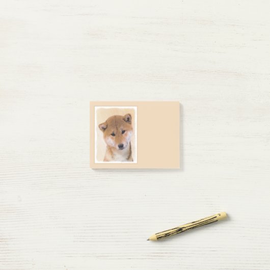 Shiba Inu (rood) schilderen - Oorspronkelijke hond Post-it® Notes (Op bureau)