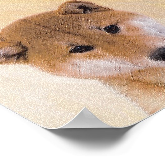 Shiba Inu (rood) schilderen - Oorspronkelijke hond Poster (Hoek)