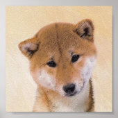 Shiba Inu (rood) schilderen - Oorspronkelijke hond Poster (Voorkant)