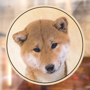 Shiba Inu (rood) schilderen - Oorspronkelijke hond Raamsticker