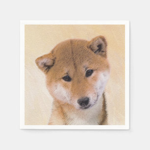 Shiba Inu (rood) schilderen - Oorspronkelijke hond Servet