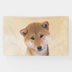 Shiba Inu (rood) schilderen - Oorspronkelijke hond Spandoek