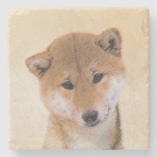 Shiba Inu (rood) schilderen - Oorspronkelijke hond Stenen Onderzetter