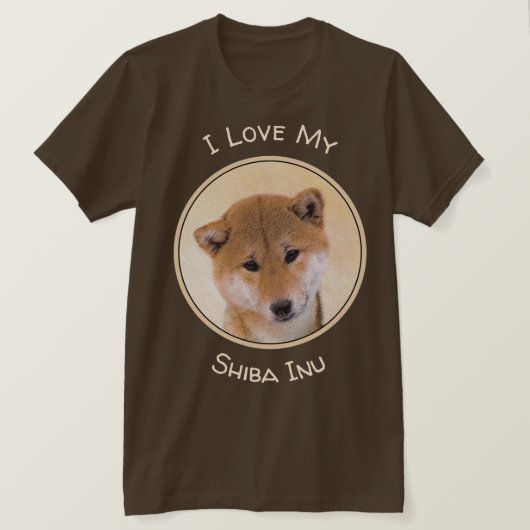 Shiba Inu (rood) schilderen - Oorspronkelijke hond T-shirt (Design voorkant)
