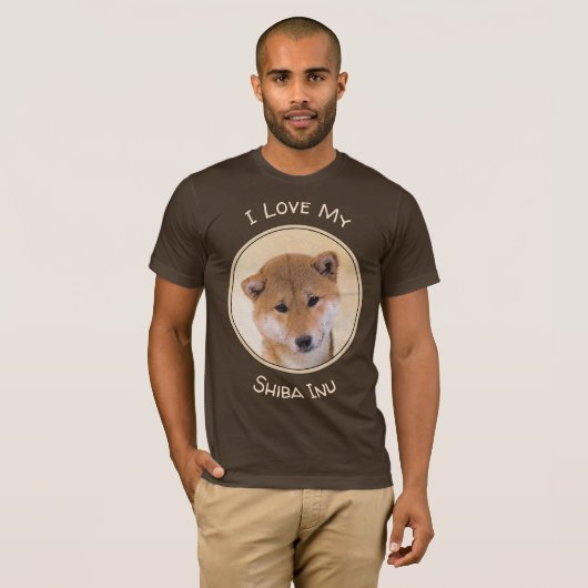 Shiba Inu (rood) schilderen - Oorspronkelijke hond T-shirt (Voorkant volledig)