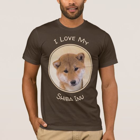 Shiba Inu (rood) schilderen - Oorspronkelijke hond T-shirt (Voorkant)