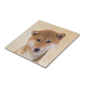 Shiba Inu (rood) schilderen - Oorspronkelijke hond Tegeltje (Zijkant)