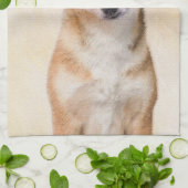 Shiba Inu (rood) schilderen - Oorspronkelijke hond Theedoek (Gevouwen)