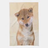 Shiba Inu (rood) schilderen - Oorspronkelijke hond Theedoek (Verticaal)