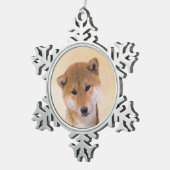Shiba Inu (rood) schilderen - Oorspronkelijke hond Tin Sneeuwvlok Ornament (Rechts)