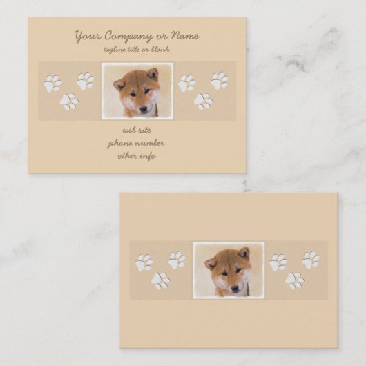 Shiba Inu (rood) schilderen - Oorspronkelijke hond Visitekaartje