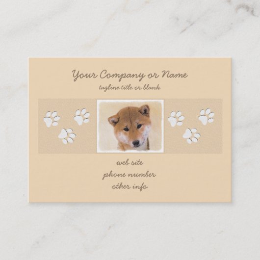 Shiba Inu (rood) schilderen - Oorspronkelijke hond Visitekaartje (Voorkant)