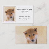 Shiba Inu (rood) schilderen - Oorspronkelijke hond Visitekaartje (Voorkant / Achterkant)