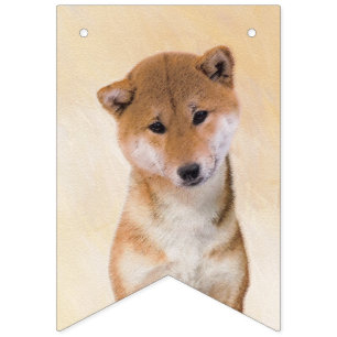 Shiba Inu (rood) schilderen - Oorspronkelijke hond Vlaggetjes