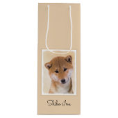 Shiba Inu (rood) schilderen - Oorspronkelijke hond Wijn Cadeautas (Voorkant)