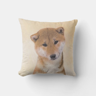 Shiba Inu (Rood) Schilderij - Originele Honden Kun Buitenkussen