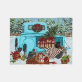 Shiba Inu & Rottweiler Kerst Fleece Deken (Voorkant (Horizontaal))