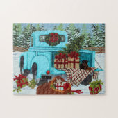 Shiba Inu & Rottweiler Kerst Legpuzzel (Horizontaal)