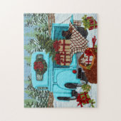 Shiba Inu & Rottweiler Kerst Legpuzzel (Verticaal)