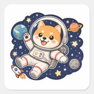 Shiba Inu Ruimtevaarder Ruimte Avontuur Sticker