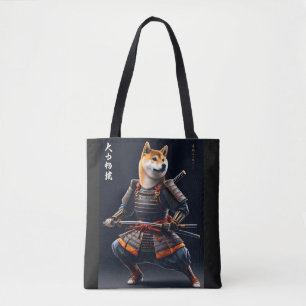 Shiba Inu Samurai Japanse krijger Elegante kunst Tote Bag