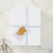 Shiba Inu Santa Claus Dog Kerstmis Cadeaulabel (Met Touw)
