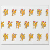 Shiba Inu Santa Claus Dog Kerstmis Cadeaupapier (Vlak)